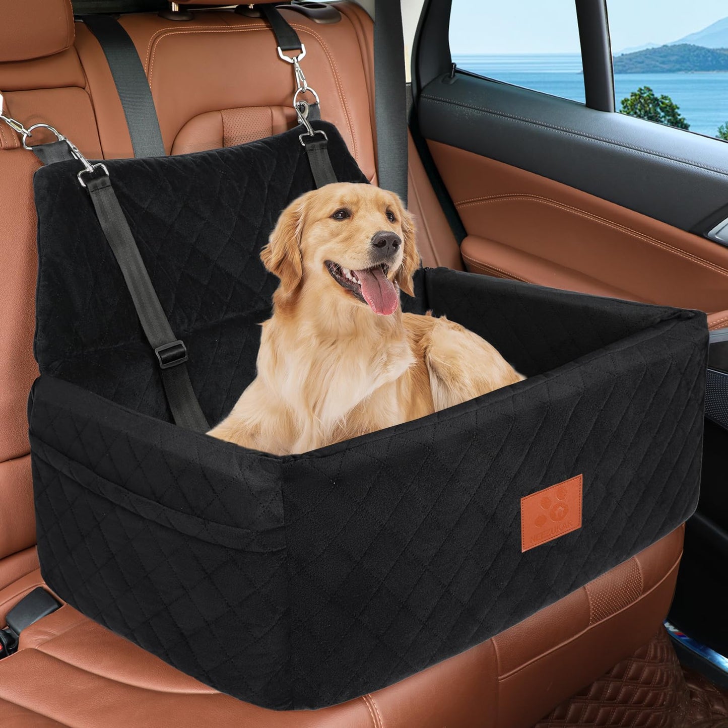 NEEZUKAR Dog Car Seat for Large Medium Dogs,Portable Washable Pet Seat