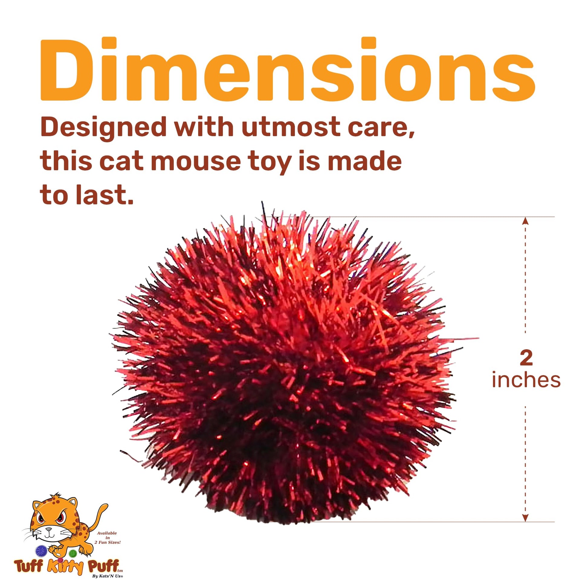 Tuff Kitty Puff Jumbo Sparkle Ball Cat Toy Jumbo Fuzzy Sparkle Ball