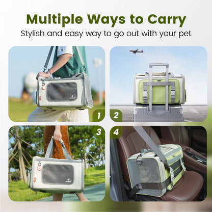 Pawaii Cat Carrier with ID Tag, TSA Airline Approved Soft Sided Bag