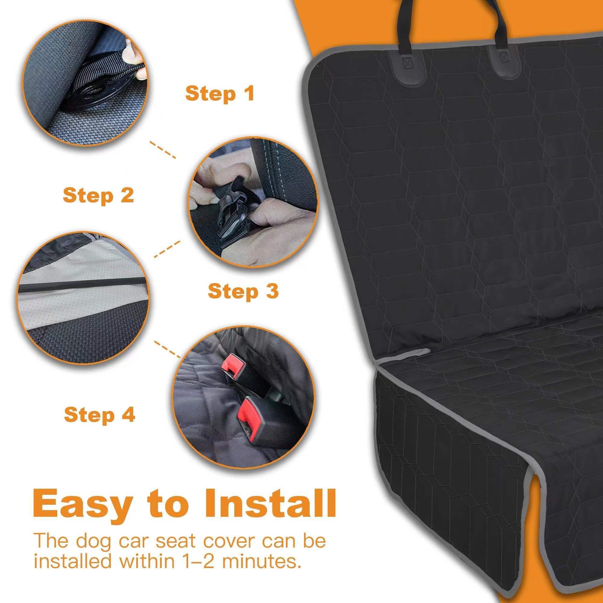 Reliadura Dog Car Seat Cover for Back Seat,Washable Bench Seat Cover