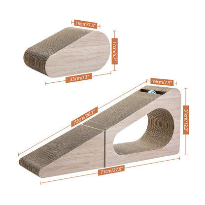 PAWZ Road Cat Scratcher, Triangle Cardboard Cat Scratcher 28.3” Tunnel