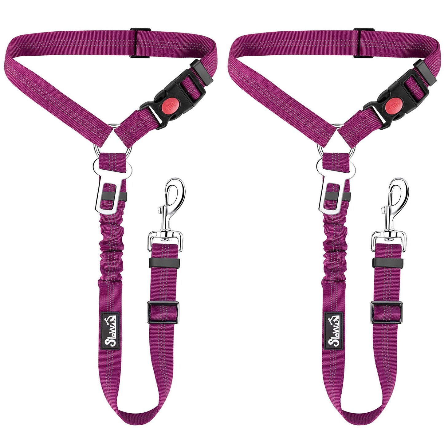 SlowTon Dog Seat Belt, 2 Pack Harness Seatbelt Adjustable With Seat
