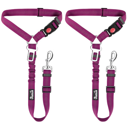 SlowTon Dog Seat Belt, 2 Pack Harness Seatbelt Adjustable With Seat
