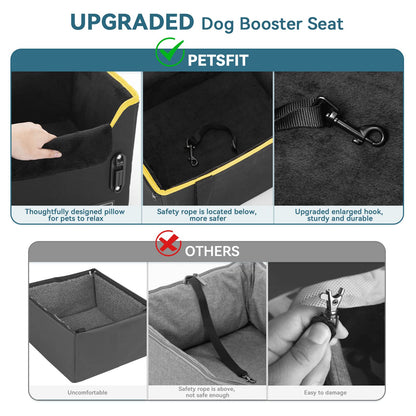 PETSFIT Small Dog Car Seat Patented Safety Buckles Safety Tether Seat