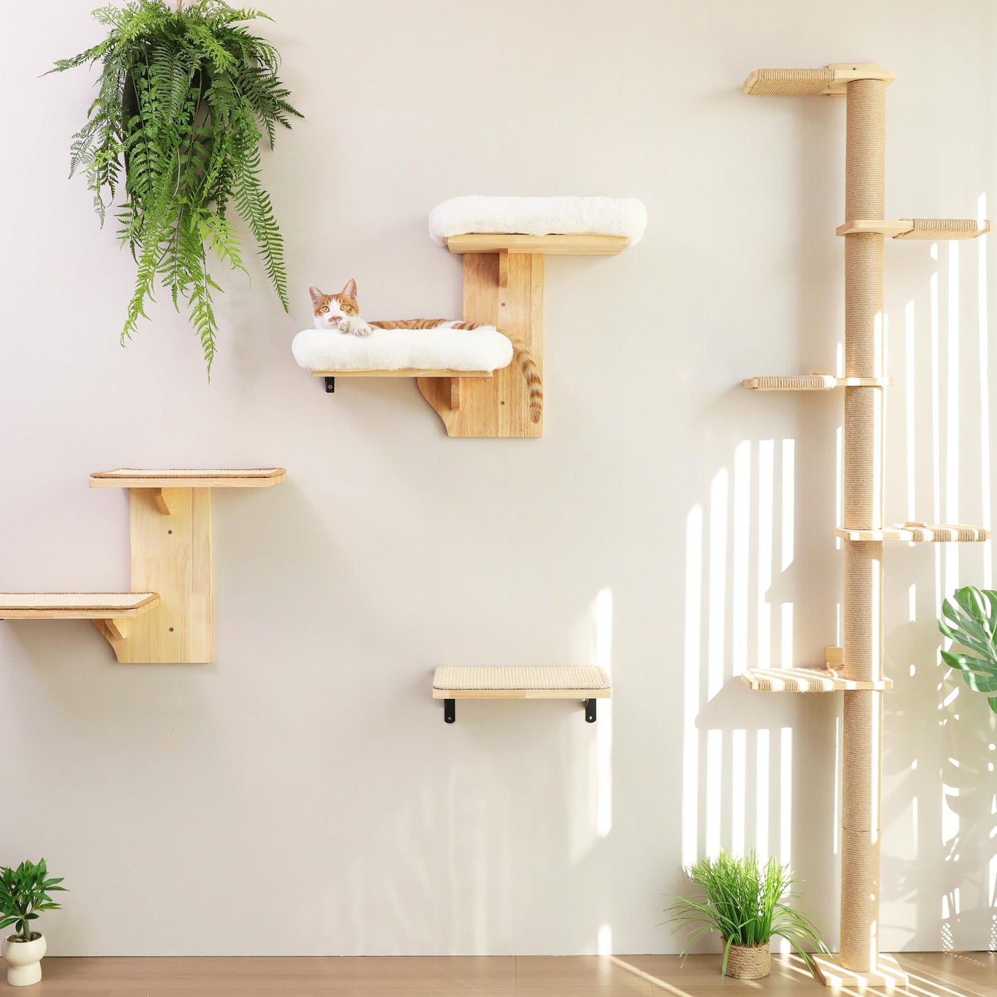 FUKUMARU Cat Wall Shelves, 2 Platform Cats Walls Furniture, Cushion