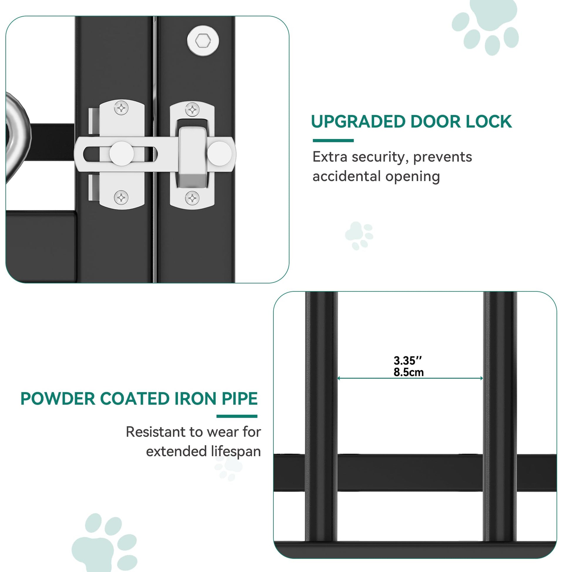 YITAHOME Outdoor Dog Enclosure with Rotating Feeder Bowls, 4'L Feeder
