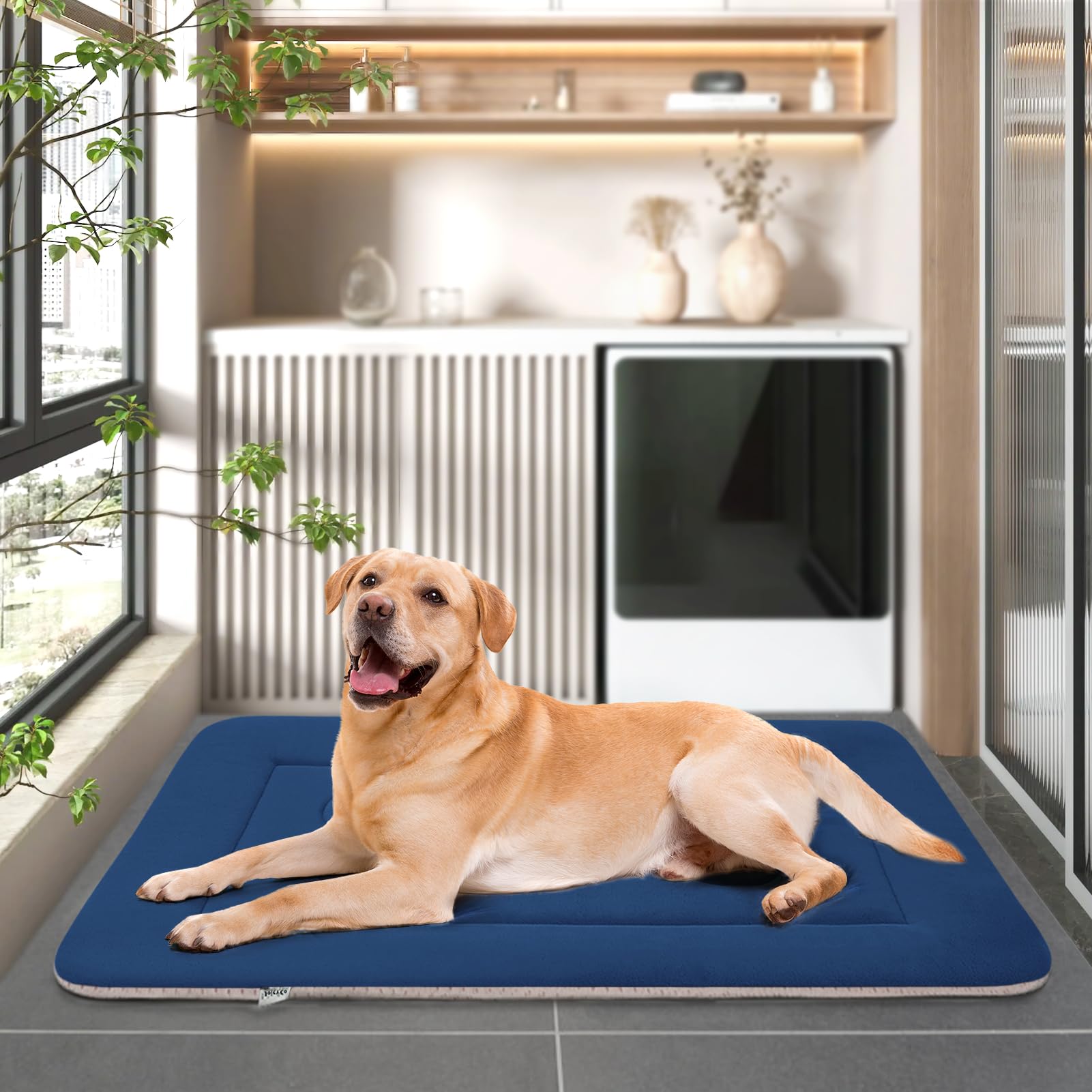 JoicyCo Extra Large Dog Bed Soft Dog Crate Pad Mat, Non-Slip Crate