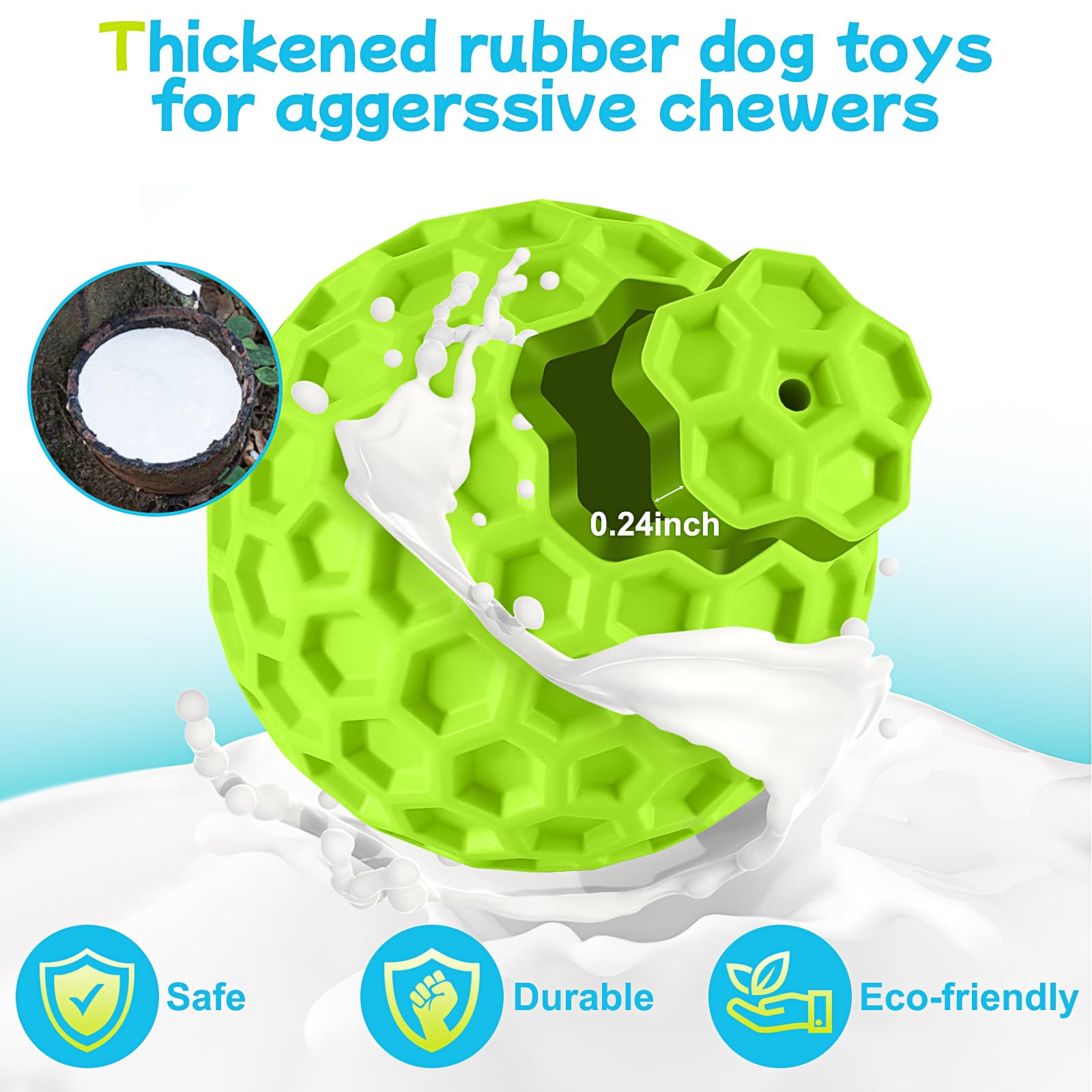 havit Indestructible Squeaky Dog Balls for Aggressive Chewers Chew