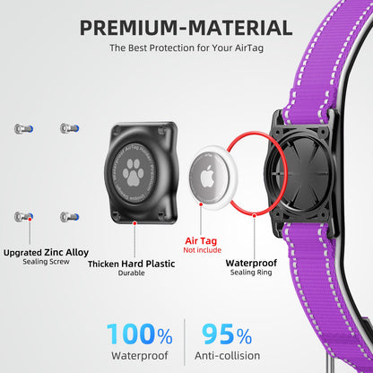 AirTag Dog Collar, IP68 Waterproof Air Tag Dog Collar Holder Collar