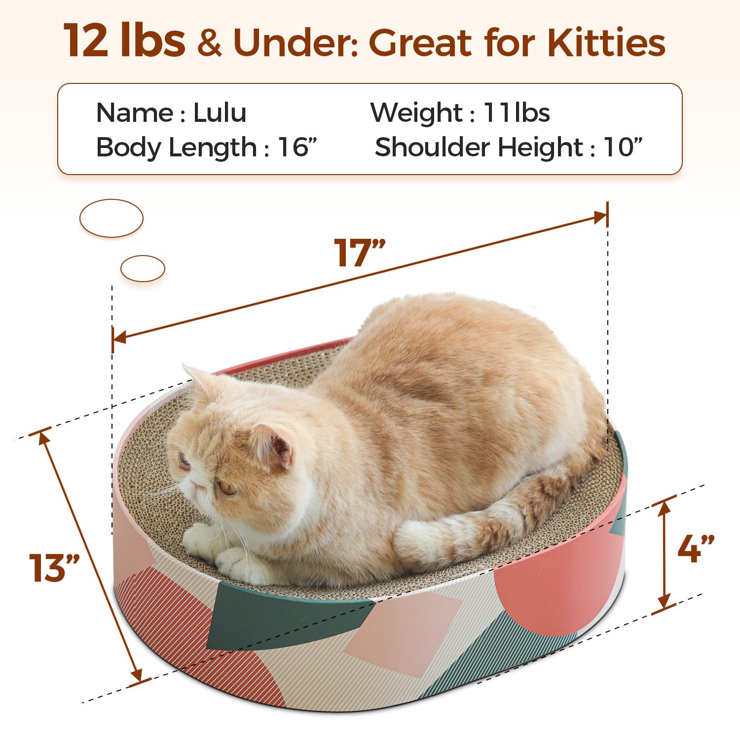 ComSaf Cat Scratcher Cardboard Bed Lounge Couch for Indoor Cats Pad
