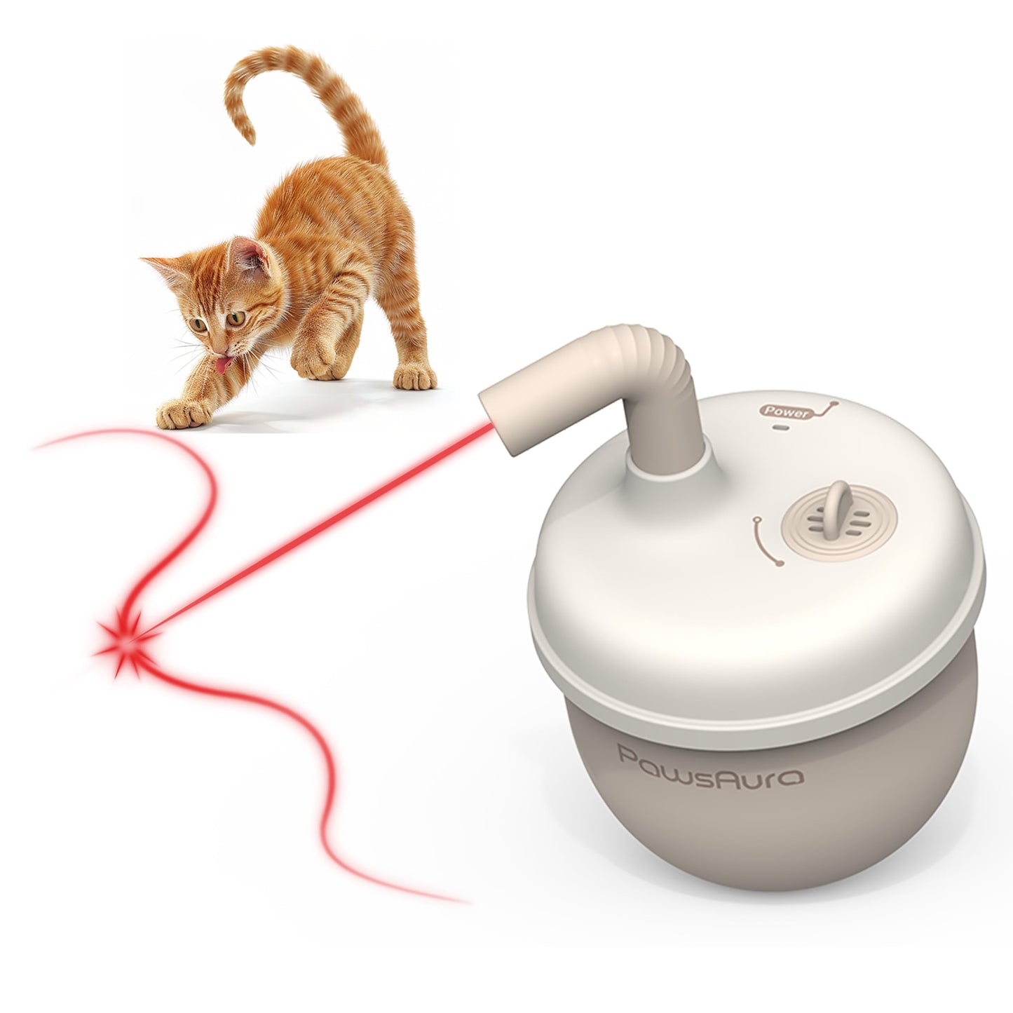 MayMaw Automatic Cat Laser Toy 360° Self-Balancing Laser with 3 Toy