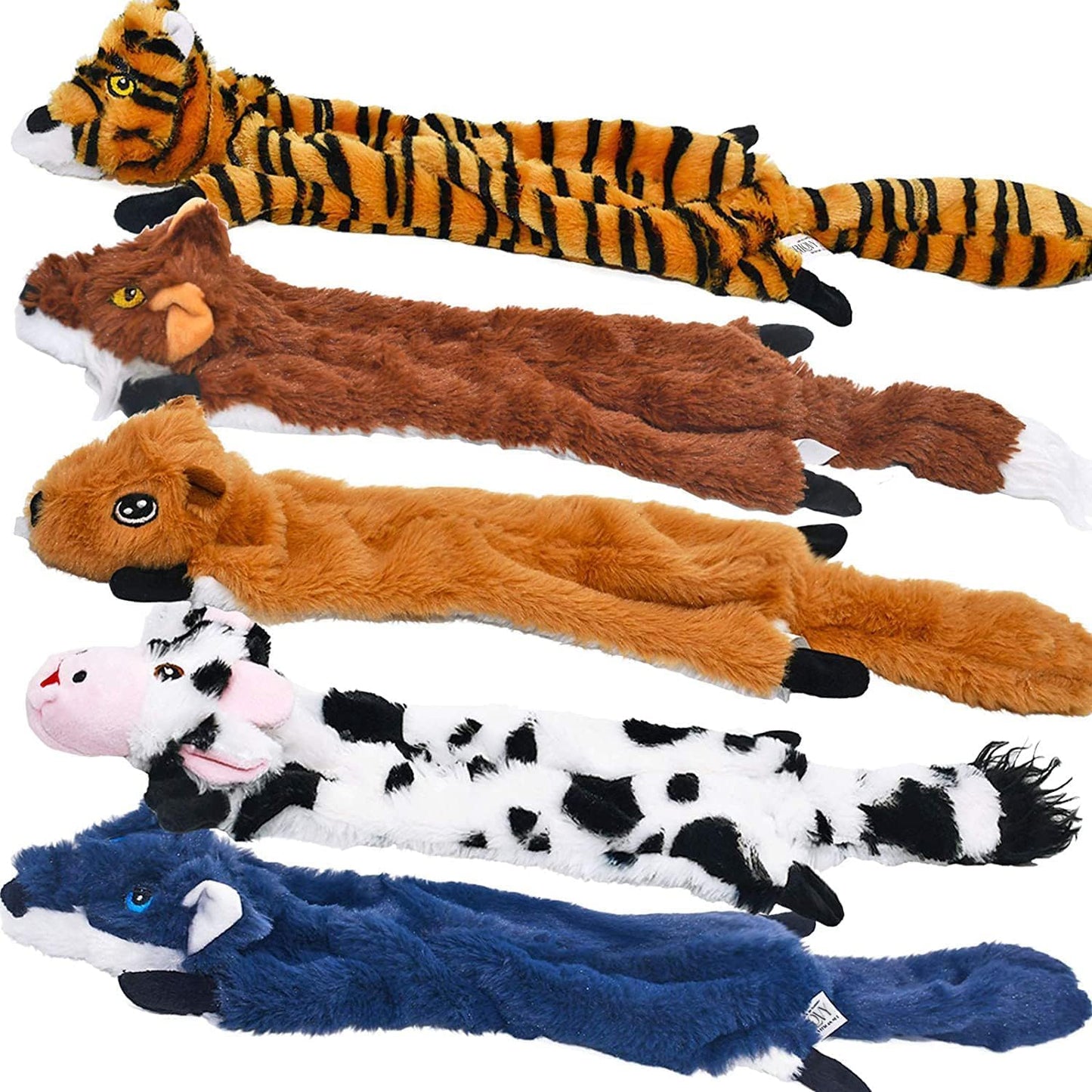 SHARLOVY Dog Squeaky Toys 5 Pack, Pet Crinkle Toy No Stuffing Plush