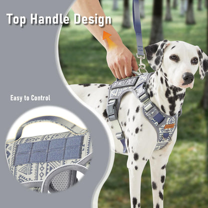 Tactical Dog Harness for Medium Large Dogs, No-Pull Pet Harness Leash