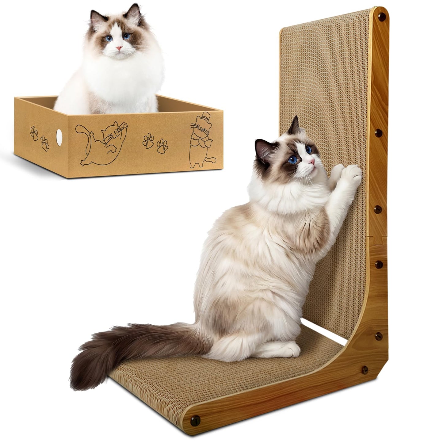 AGYM Cat Scratcher, L Shape Cat Scratching Pad for Indoor Pad