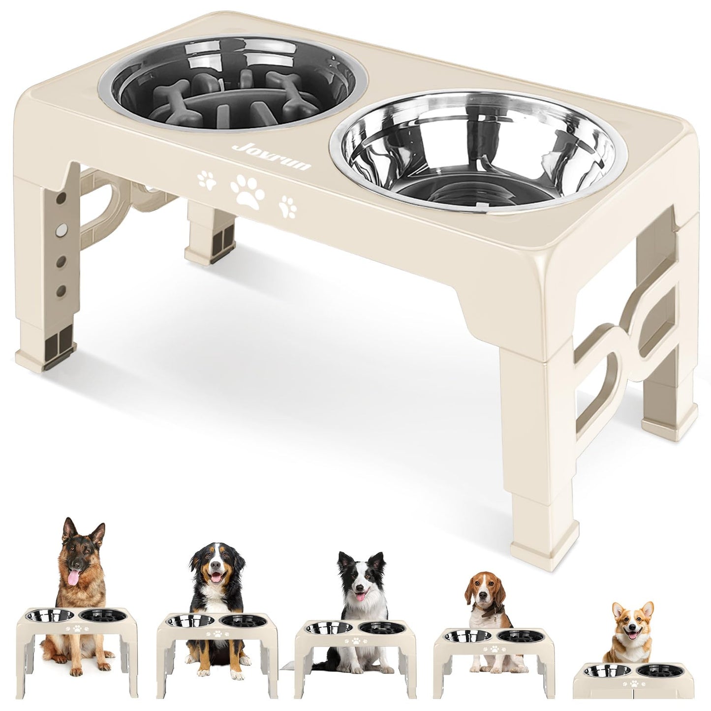 Jovrun Elevated Dog Bowls for Medium Large Size Dogs, Non-Slip Bowl