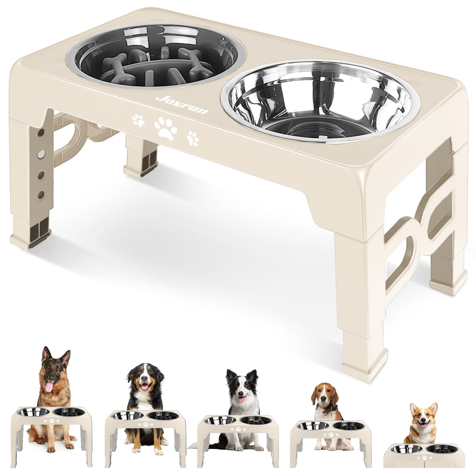 Jovrun Elevated Dog Bowls for Medium Large Size Dogs, Non-Slip Bowl