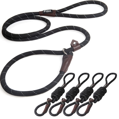 Fida Durable Slip Lead Dog Leash Bulk Pack of 5, Heavy Duty 1/2" Lead