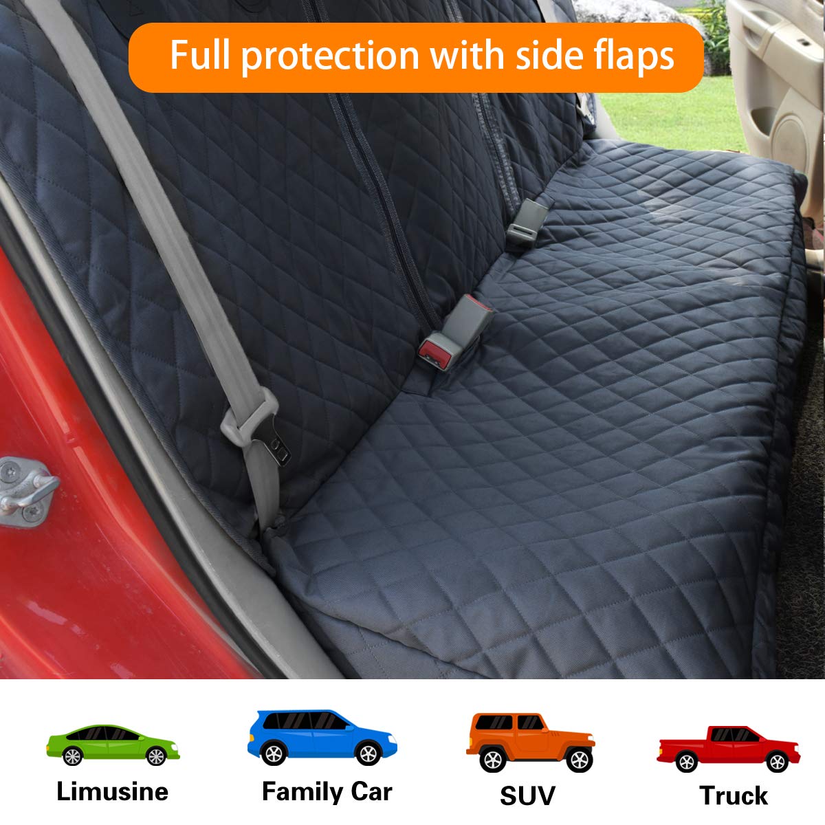 Honest Dog Car Seat Covers, Dog seat Cover with Side Flap for Seat