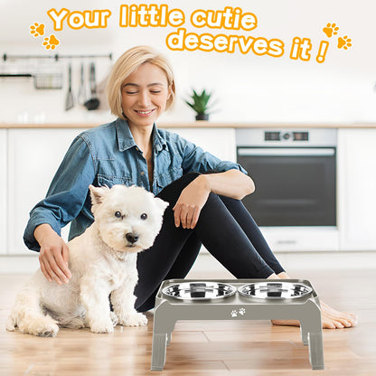 Elevated Dog Bowls for Small Dogs 3 Height Adjustable Raised Dog Bowl