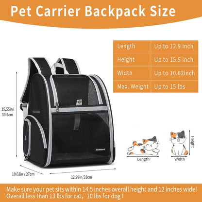 Cat Backpack Carrier for Small Dogs and Medium cat Puppy Carrier