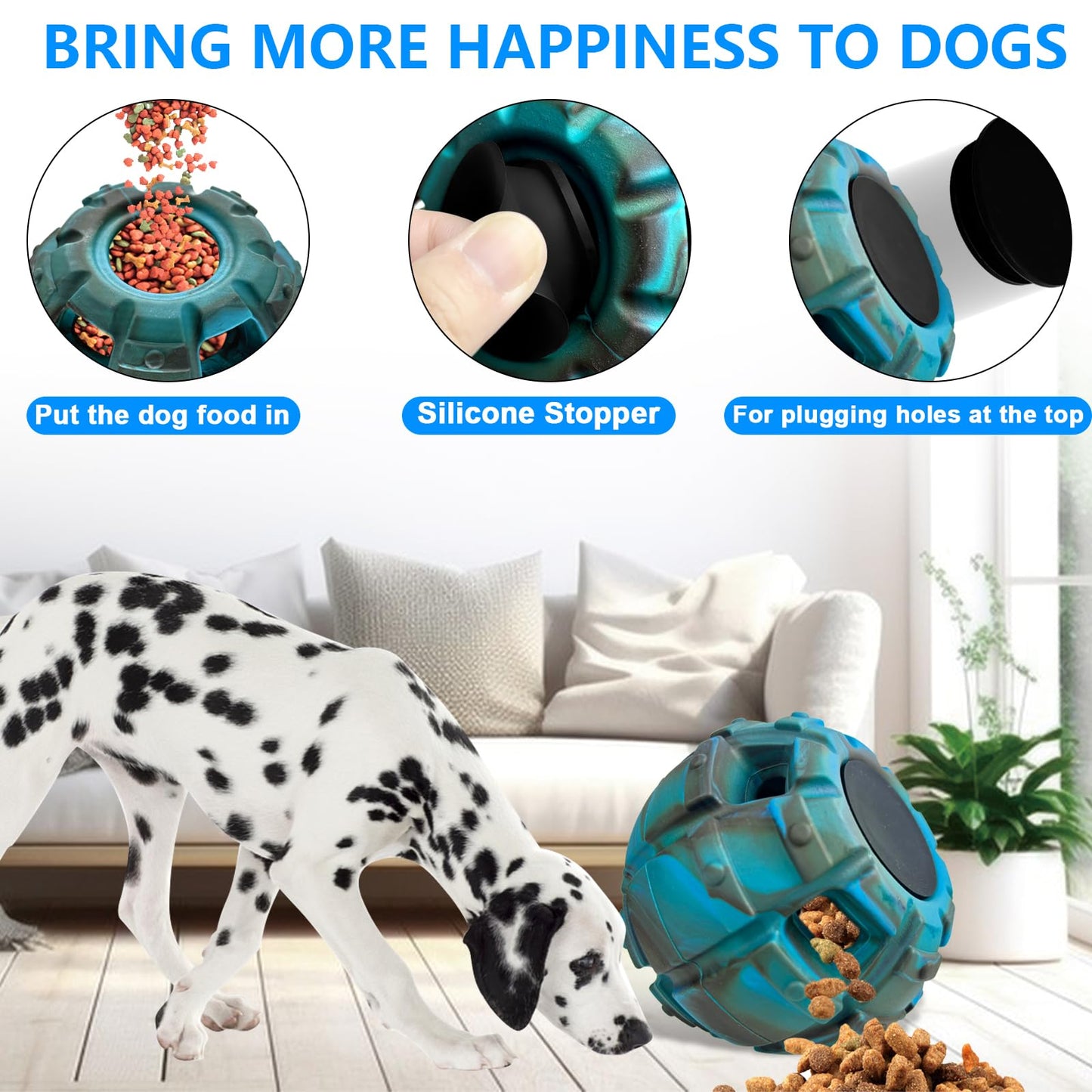 Yipetor Frozen Treat Dispensing Dog Toy Large Chew Toy, Freezable Chew