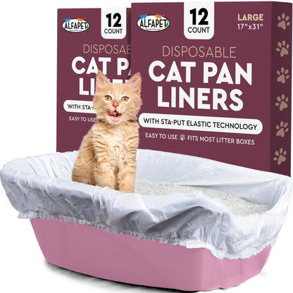 Alfapet Cat Litter box liner Disposable, Elastic Liners- Box