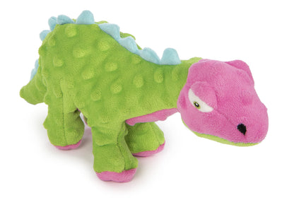 goDog Dinos Spike Squeaky Plush Dog Toy, Chew Guard Technology Plush
