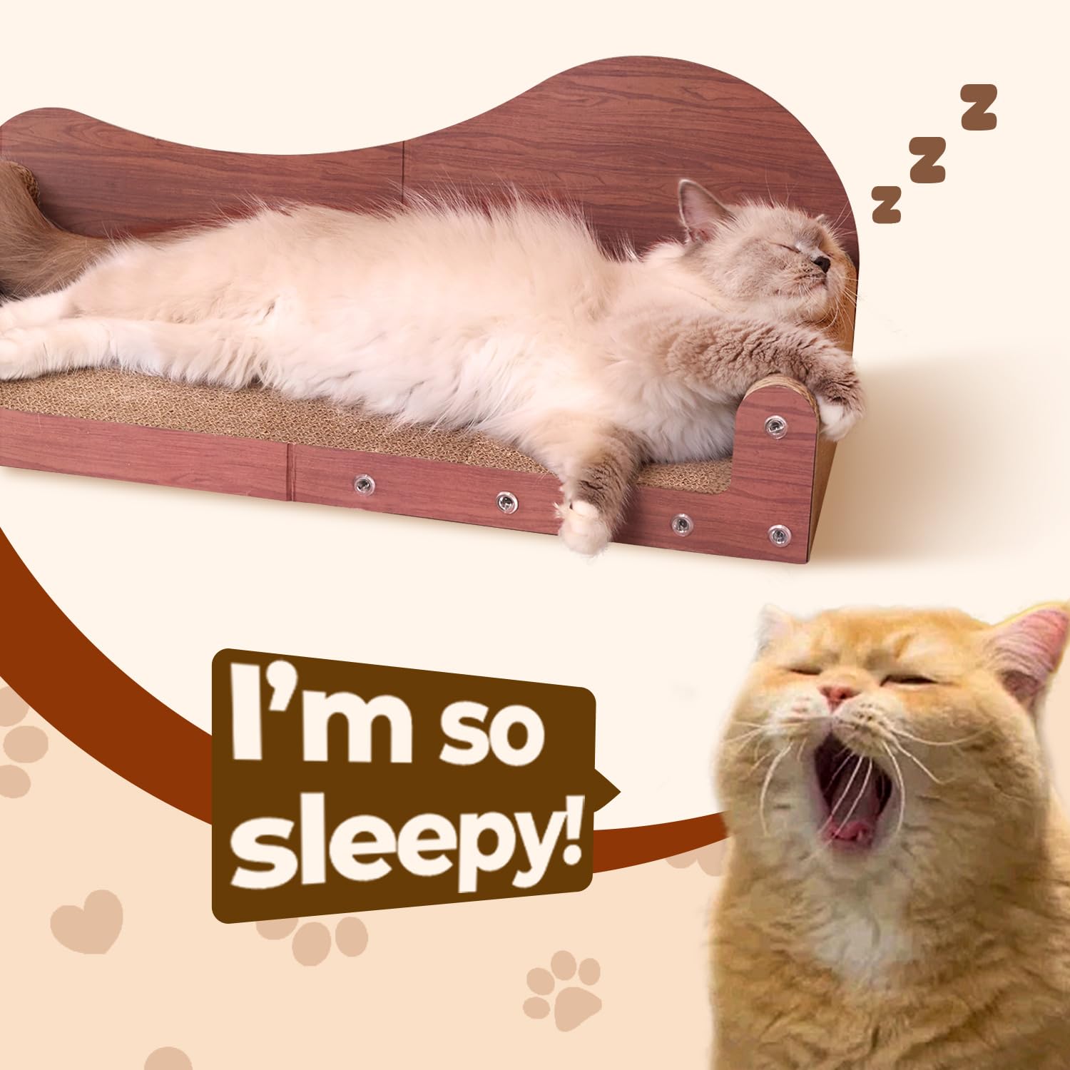 ComSaf 26.4" Large Cat Scratcher Bed, Cat Scratching Board, Bed