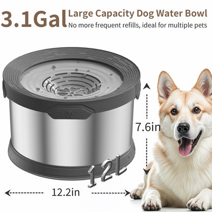 Dog Water Bowl No Spill Super Large Capacity Stainless Steel No Bowl