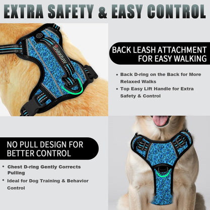 BARKBAY No Pull Dog Harness Large Step in Reflective Dog Harness