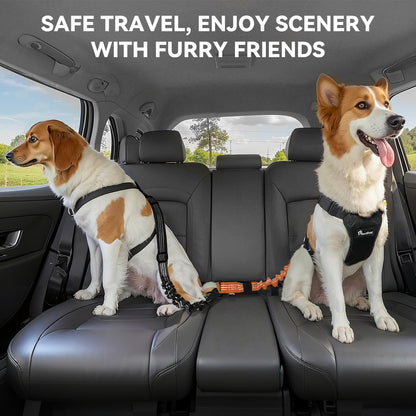 Pawaboo 2Pack Dog Seatbelt for Car, 3-in-1 Dog Car Seat Belt Seat