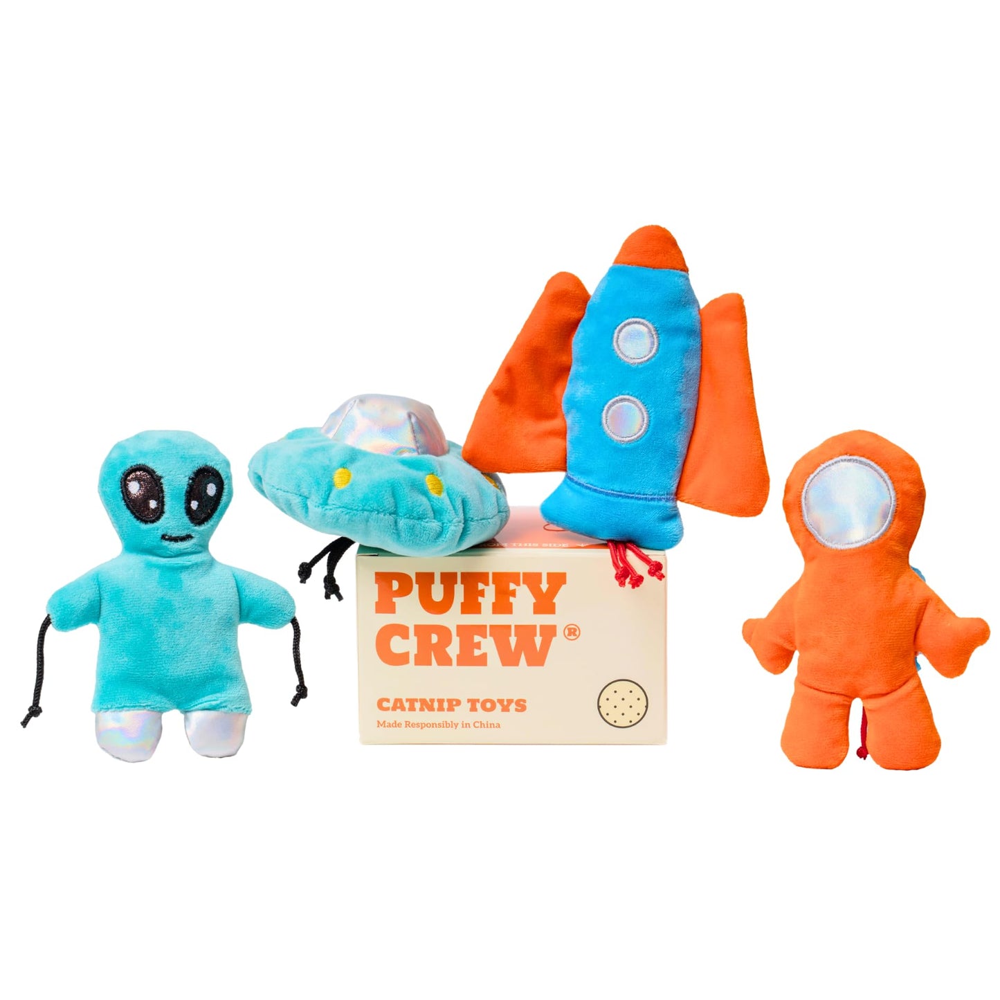 Puffy Crew Interactive Catnip Cat Plush Toy, Space Travel Catnip