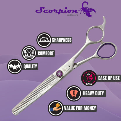 Kenchii Scorpion Dog Grooming Scissors, 46 Tooth Thinning Shears