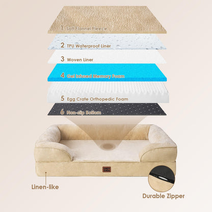 EHEYCIGA Orthopedic Dog Beds for Extra Large Dogs, Waterproof Bed