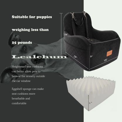 Lealchum Dog Booster Car Seat for Small/Medium Dogs Up to Seat