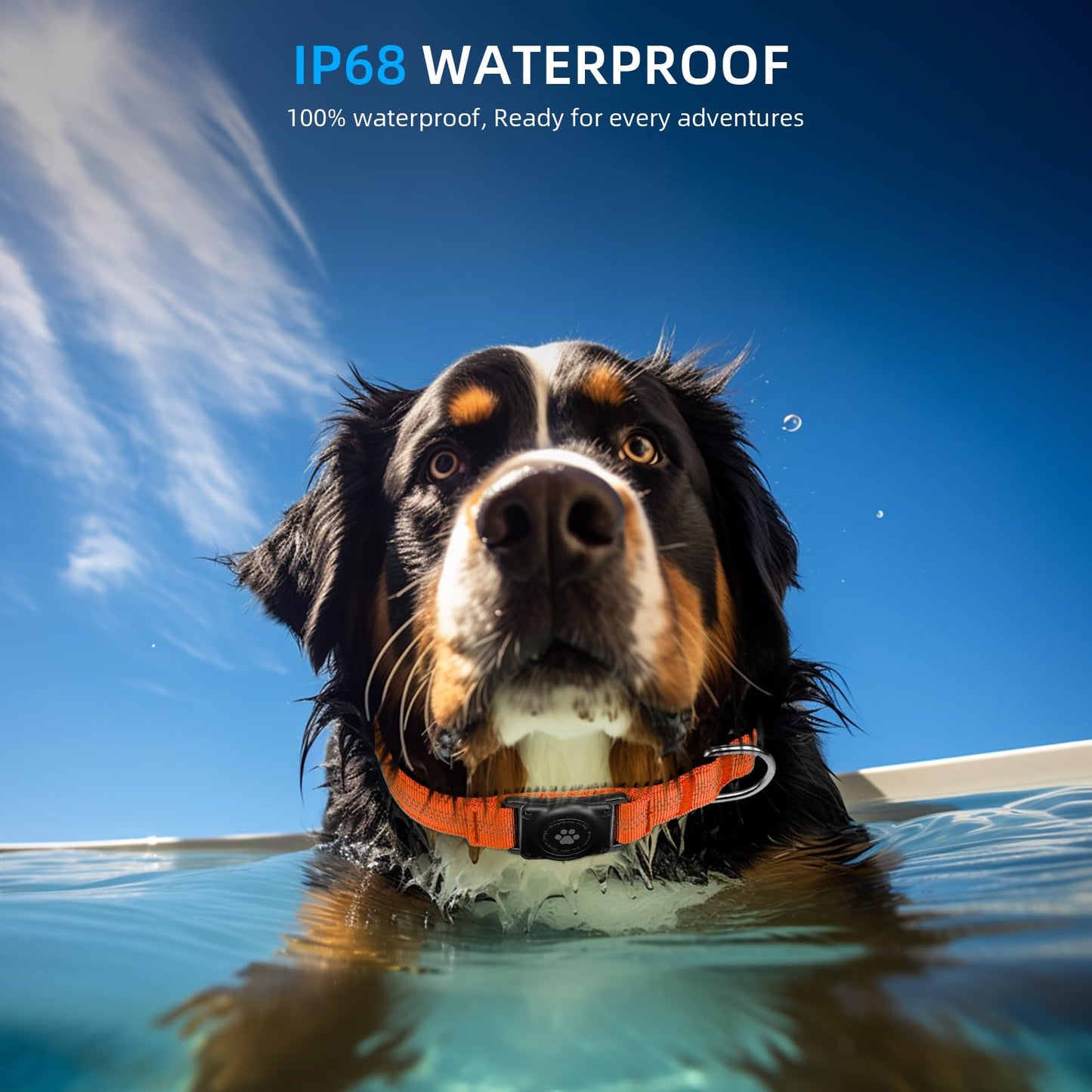 Upgraded AirTag Dog Collar, IP68 Waterproof Air Tag Dog Collar Collar