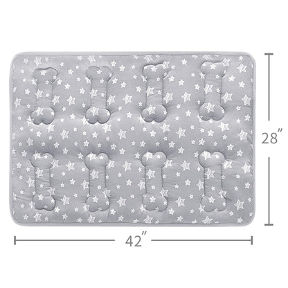 Dog Crate Mat (42" X 28"), Soft Dog Bed Mat with Cute Prints Bed