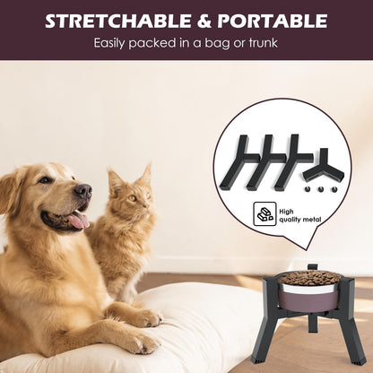 SHAINFUN Elevated Dog Bowls Adjustable Width Stand for 5.2-7.8" Bowl
