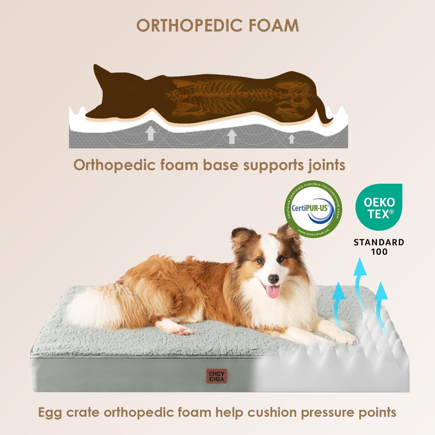 EHEYCIGA Washable Dog Beds for Extra Large Dogs, XL Dog Bed