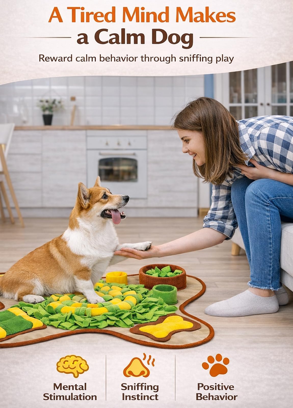 HOPET Snuffle Mat for Dogs Large Breed, x28.3'' Interactive Puzzle