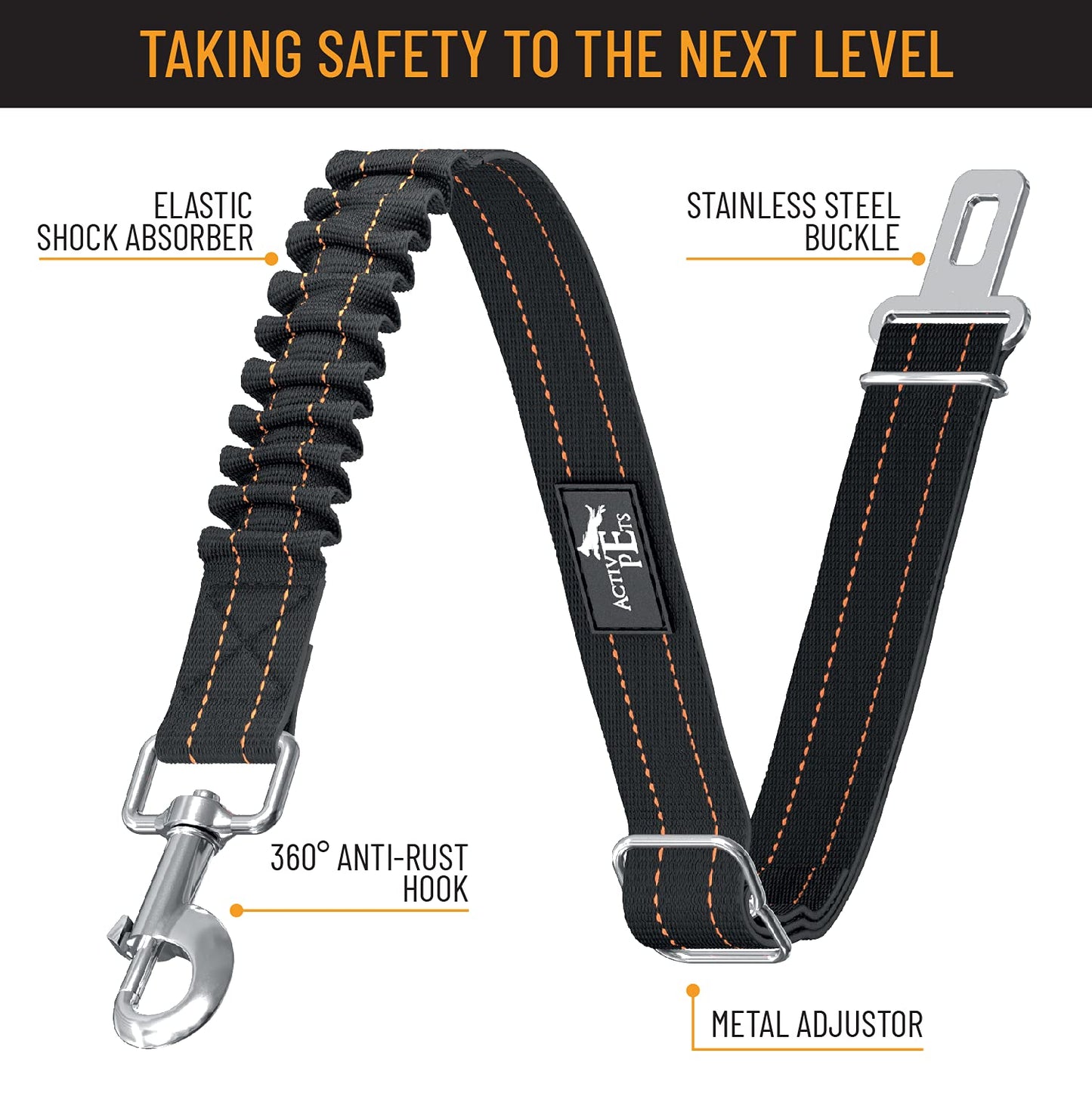 Active Pets Dog Seatbelt, Adjustable Safety Dog Seat Car Harness, Seat