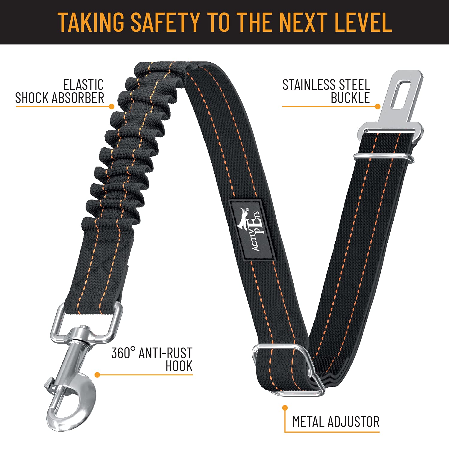 Active Pets Dog Seatbelt, Adjustable Safety Dog Seat Car Harness, Seat