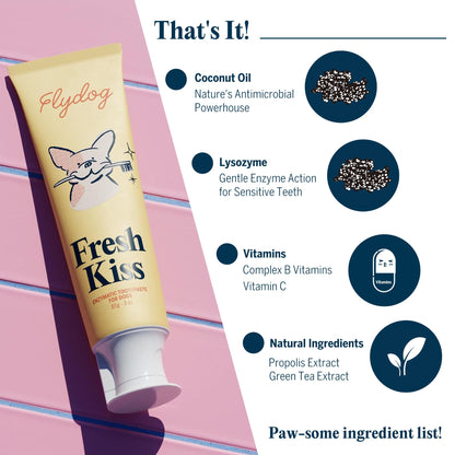 FlyDog Fresh Kiss Dog Tooth Brushing Kit Vet Approved Formula Brush