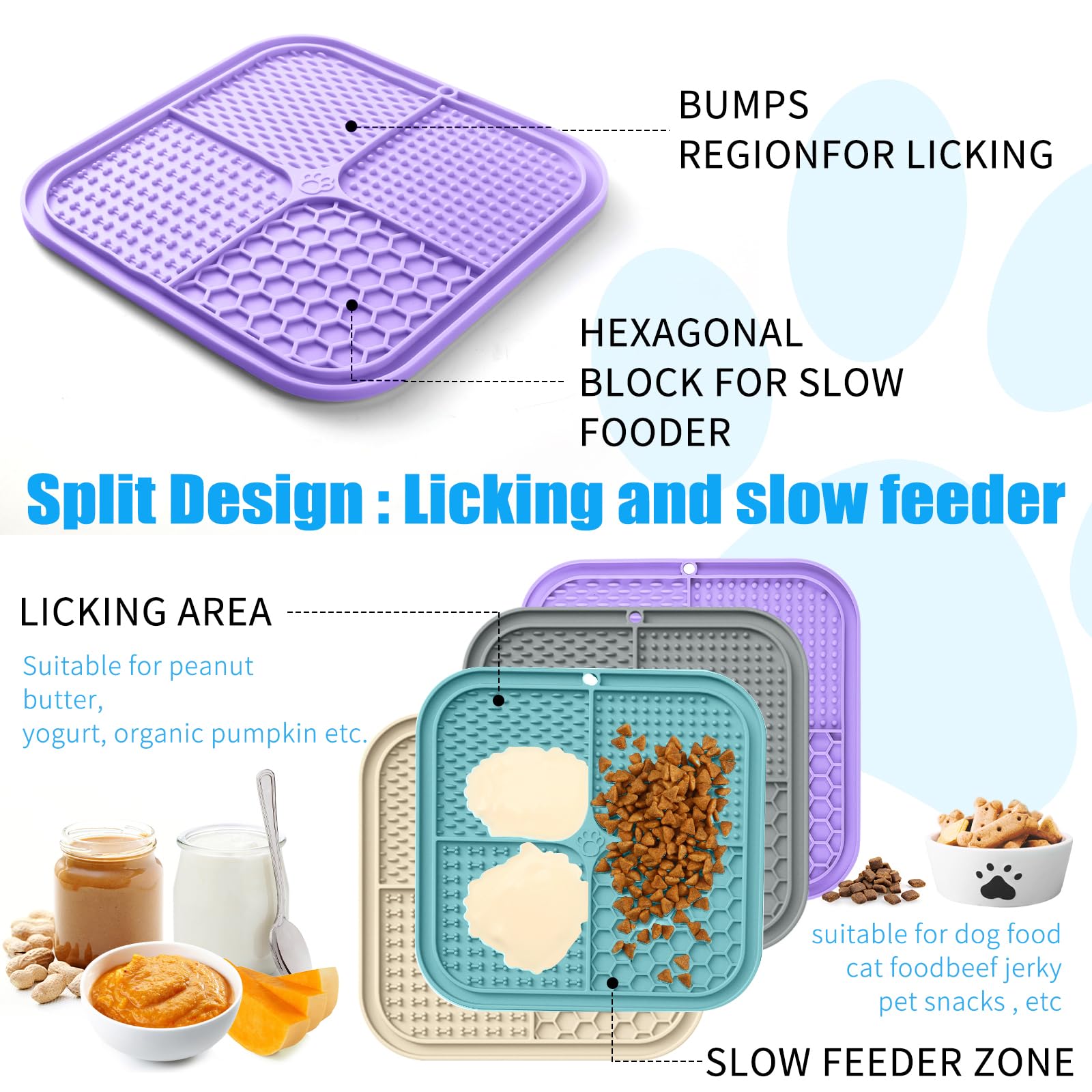 Lick Mat for Dogs, Lick Pad with Suction Cups for Dog Anxiety Mat