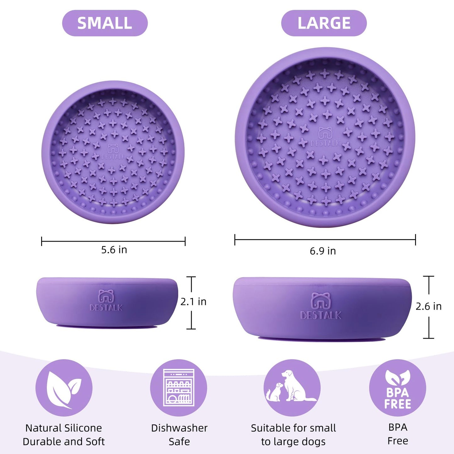 Dog Lick Bowl, Bestalk Anxiety Relief Lick Mat for Dogs, Puzzle
