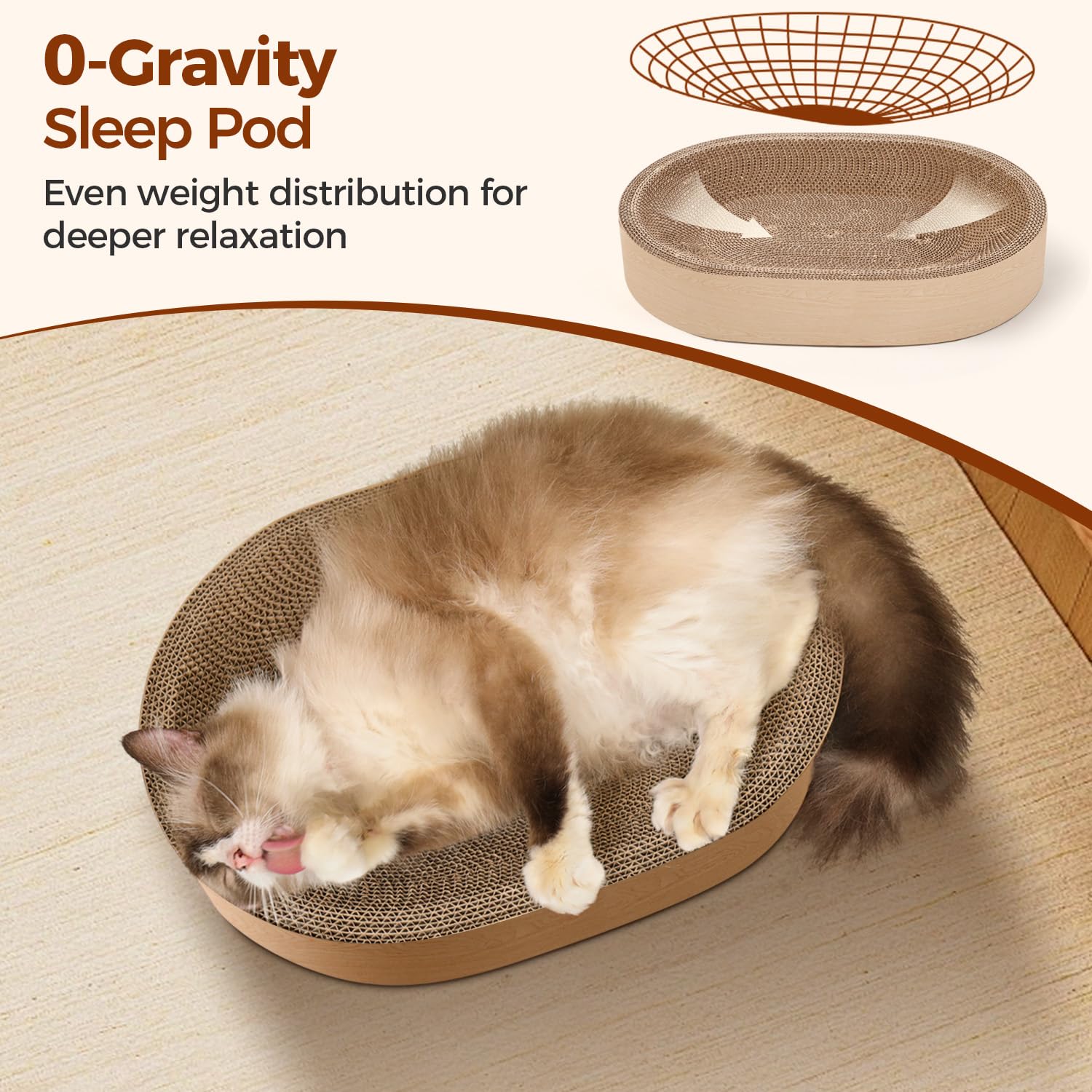 ComSaf Cat Scratching Board Cat Scratcher Bed for Indoor Bed