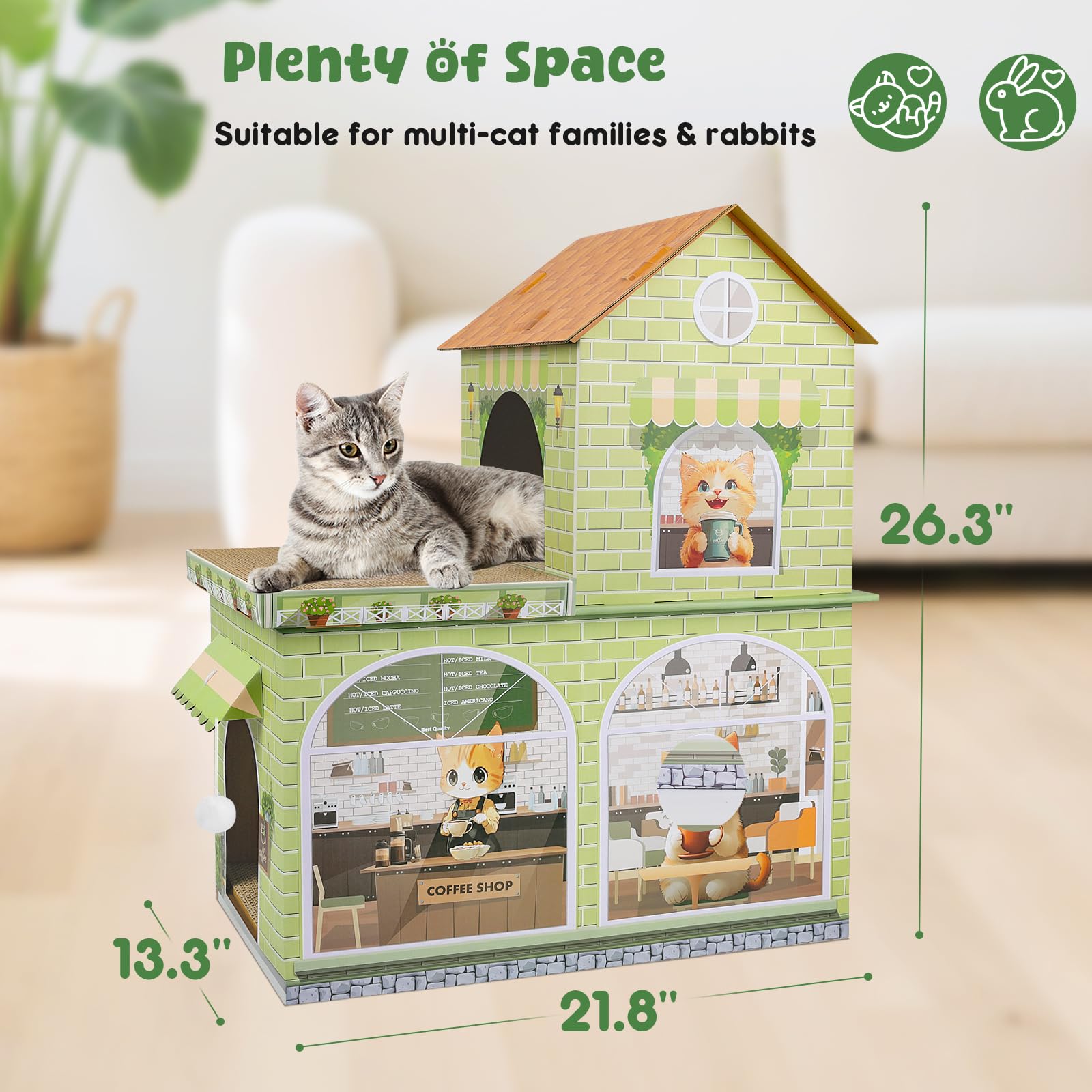 Cardboard Cat Houses for Indoor Cats Kitten Scratcher Houses Bed