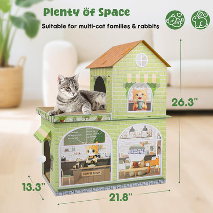 Cardboard Cat Houses for Indoor Cats Kitten Scratcher Houses Bed