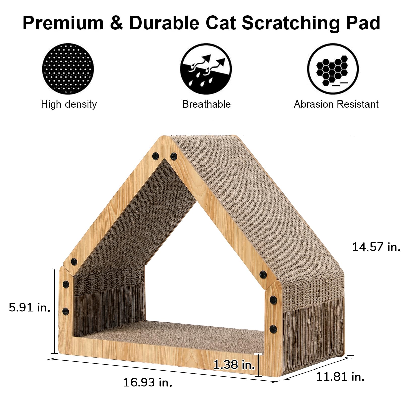 FUKUMARU Cat Scratcher House, Cozy Cardboard Design, Safe and House