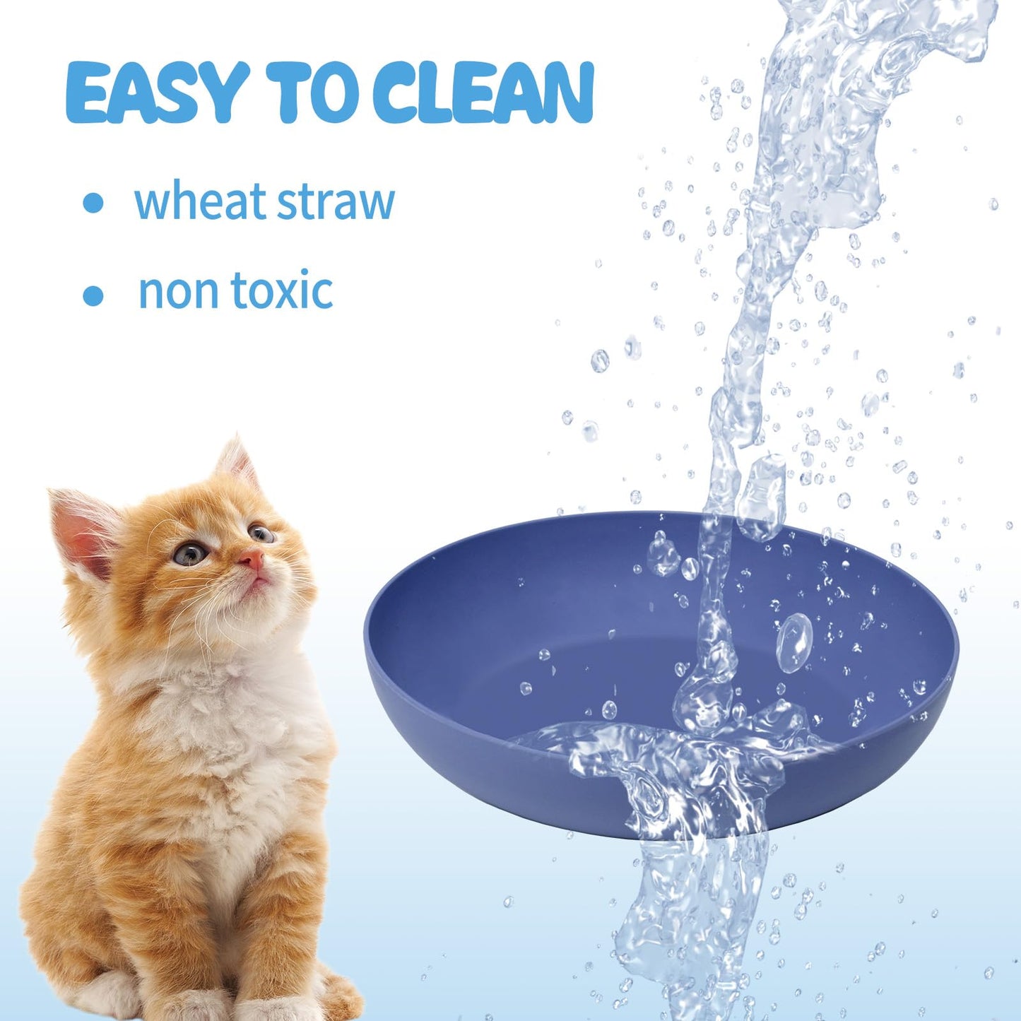 [16 Pack] Cat Dishes Whisker Friendly, Shallow Wide Pet Food and Bowl